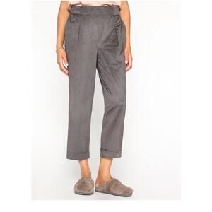 Brochu Walker Small Vegan Faux Suede Cropped Pants Elastic Waist Pull On Af21